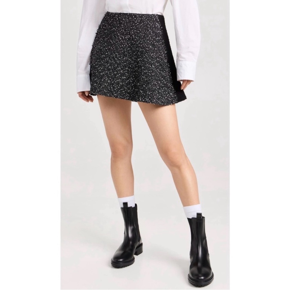Rag & Bone Elsie Black White Tweed Wool Blend Mini Skirt 0 Womens $295